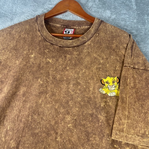Vintage Lion King Shirt Mens 2XL Acid Wash Simba Disney 90s Promo Tee - Picture 1 of 7